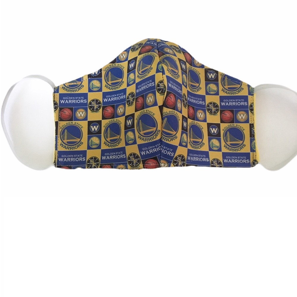 Custom Yellow, Blue and Black Golden State Warriors Face Mask